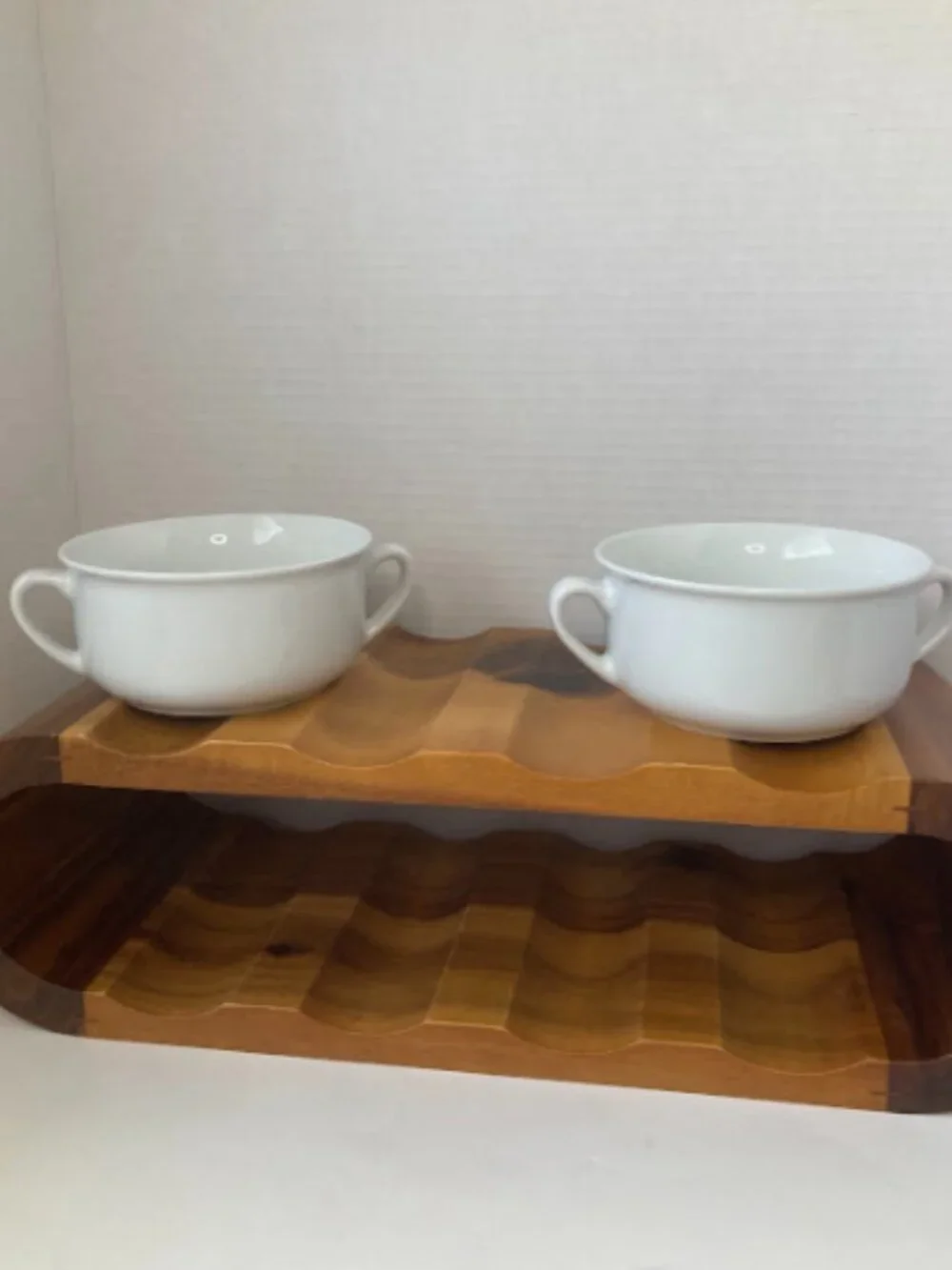 Williams Sonoma Everyday White Porcelain Double Handle Soup Bowls